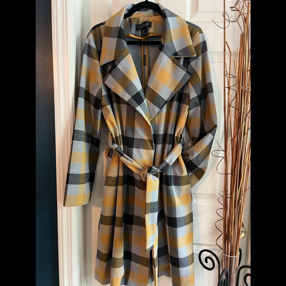 Wrap Plaid Rain Coat